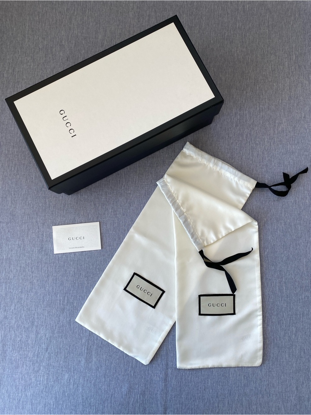 Authentic GUCCI | Empty Box + 2 Dust Bags with Tissue Booklet Gift Decoration - Picture 2 of 16